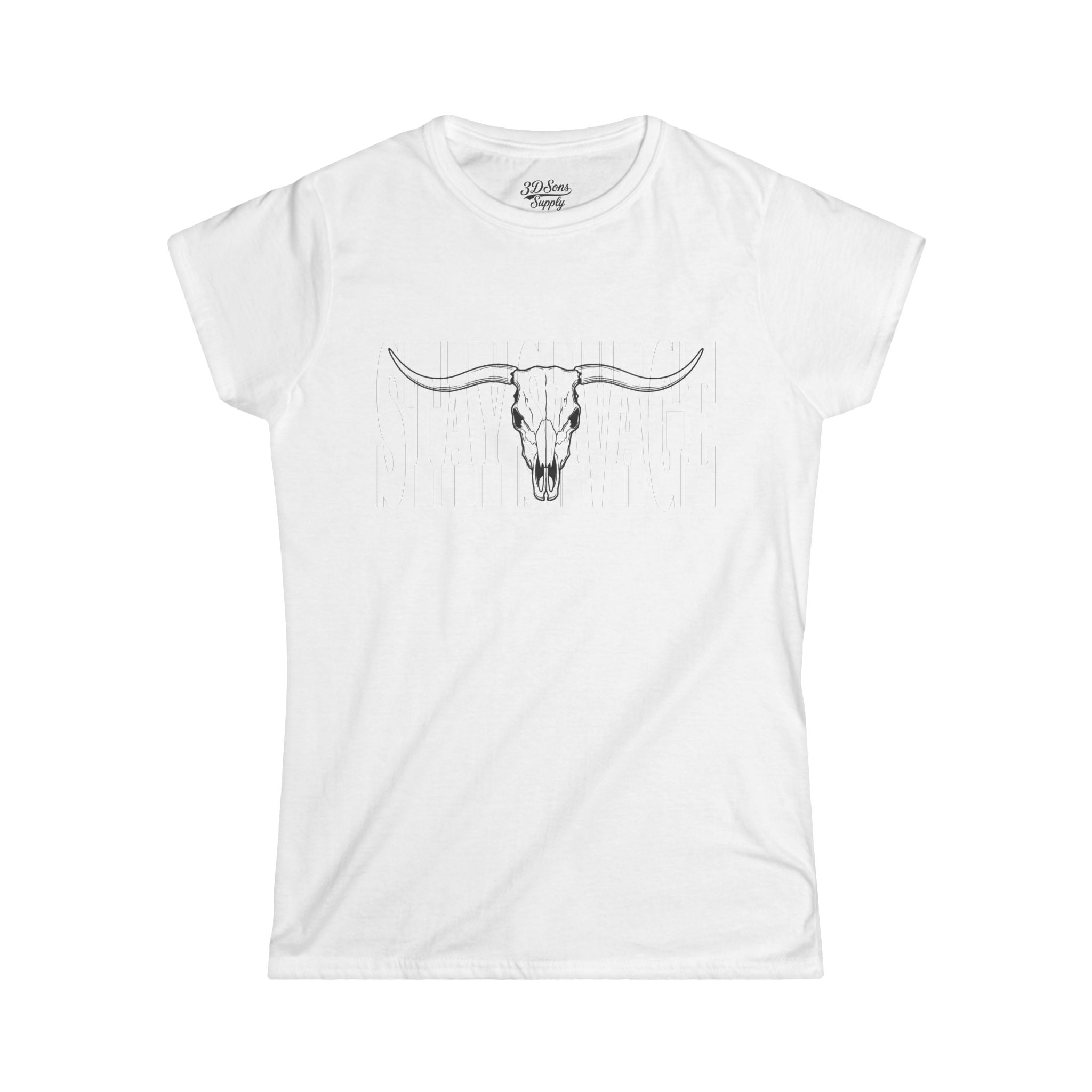 Stay Savage Longhorn Skull Women's Tee — Rugged Western Graphic Shirt
