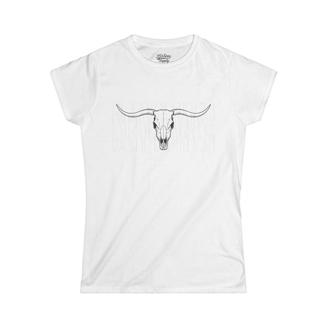 Stay Savage Longhorn Skull Women's Tee — Rugged Western Graphic Shirt