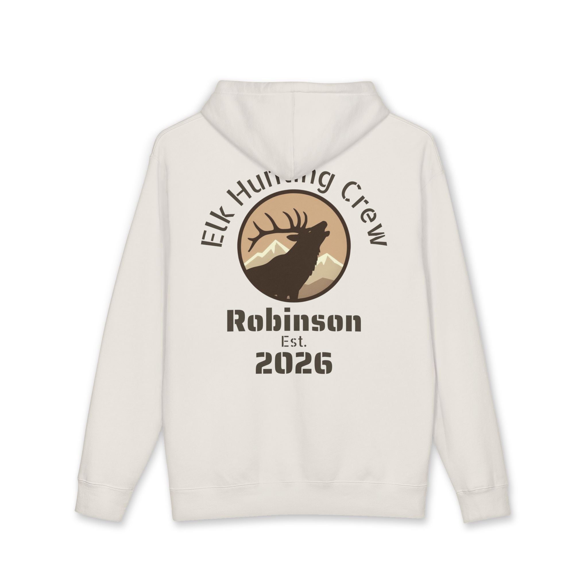Personalized Elk Hunting Crew Hoodie — Personal Elk Silhouette Pullover