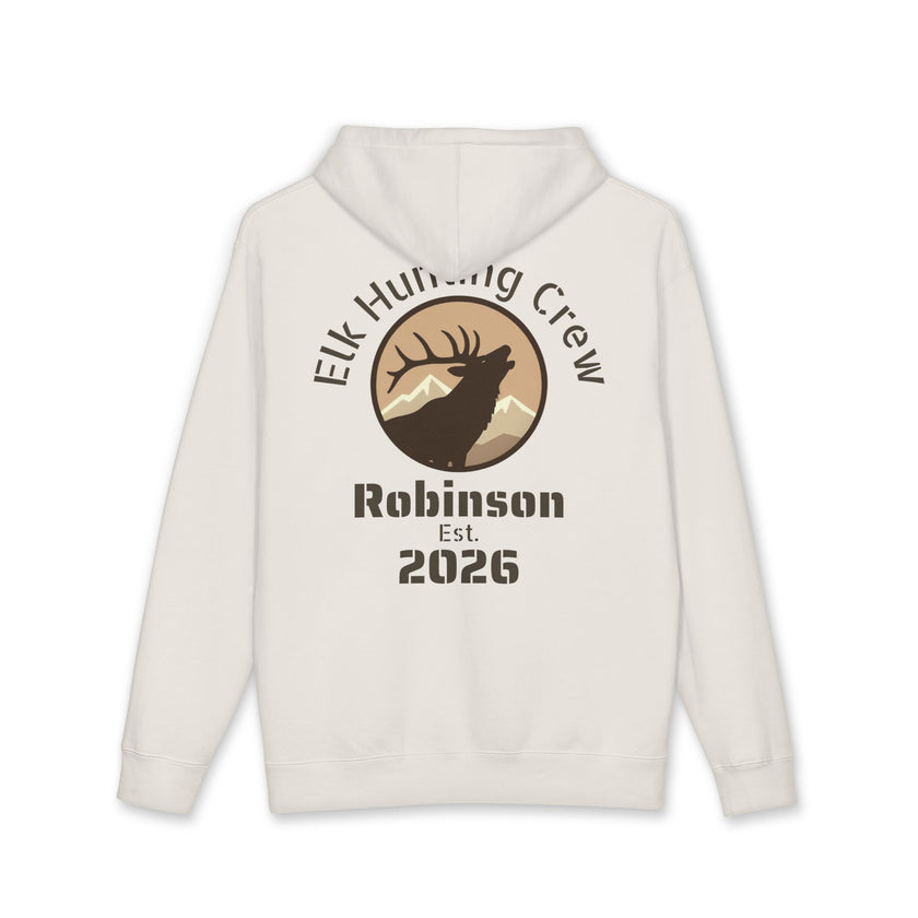 Personalized Elk Hunting Crew Hoodie — Personal Elk Silhouette Pullover