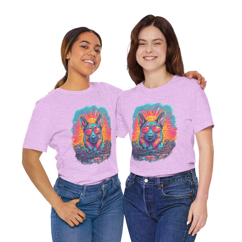 German Shepherd Retro 90s Vice City Tee