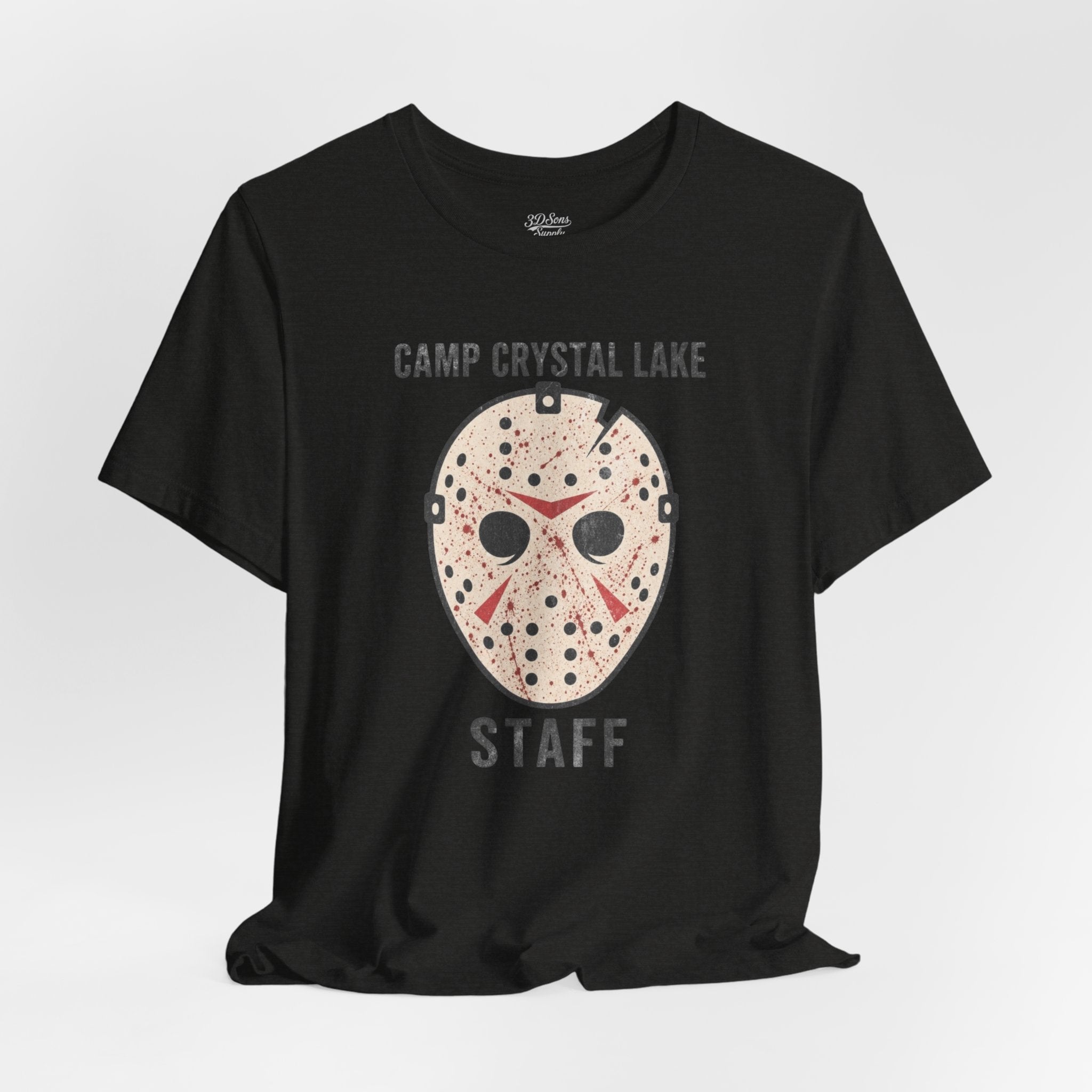 Camp Crystal Lake Staff T-Shirt — Horror Mask Vintage Tee