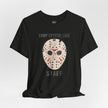Camp Crystal Lake Staff T-Shirt — Horror Mask Vintage Tee