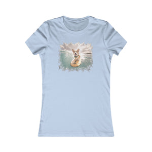 Corgi Surf Graphic Tee — Women's Cute Beach Dog T-Shirt