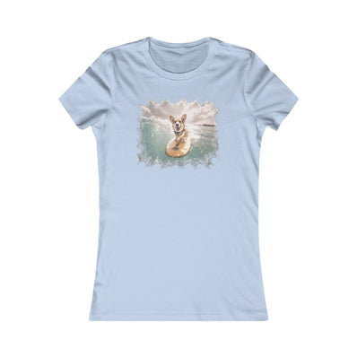 Corgi Surf Graphic Tee — Women's Cute Beach Dog T-Shirt