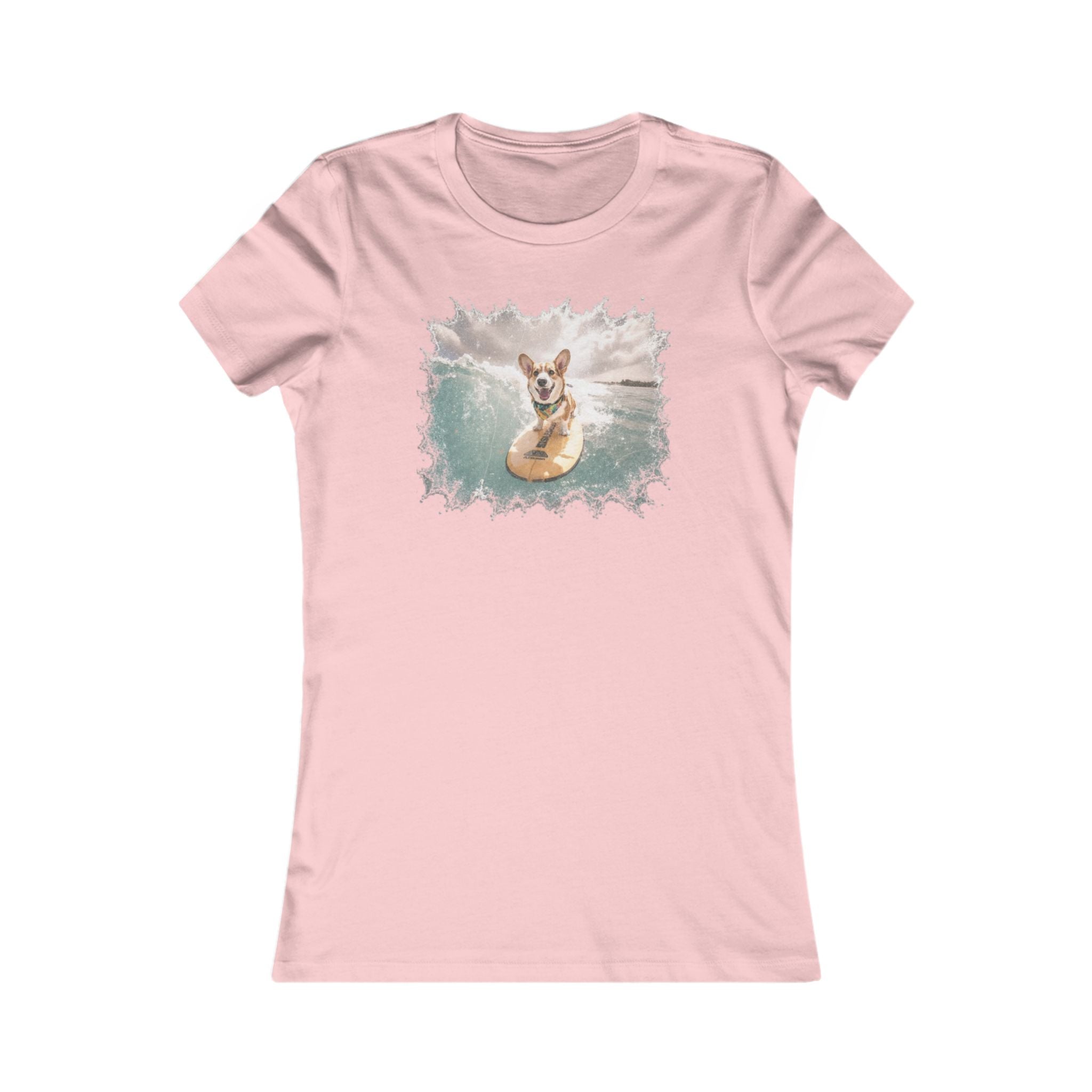 Corgi Surf Graphic Tee — Women's Cute Beach Dog T-Shirt