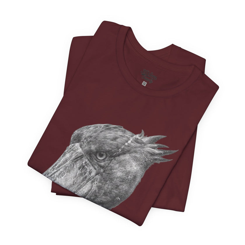 Smoking Shoebill Stork T-Shirt — Quirky Bird Graphic Tee