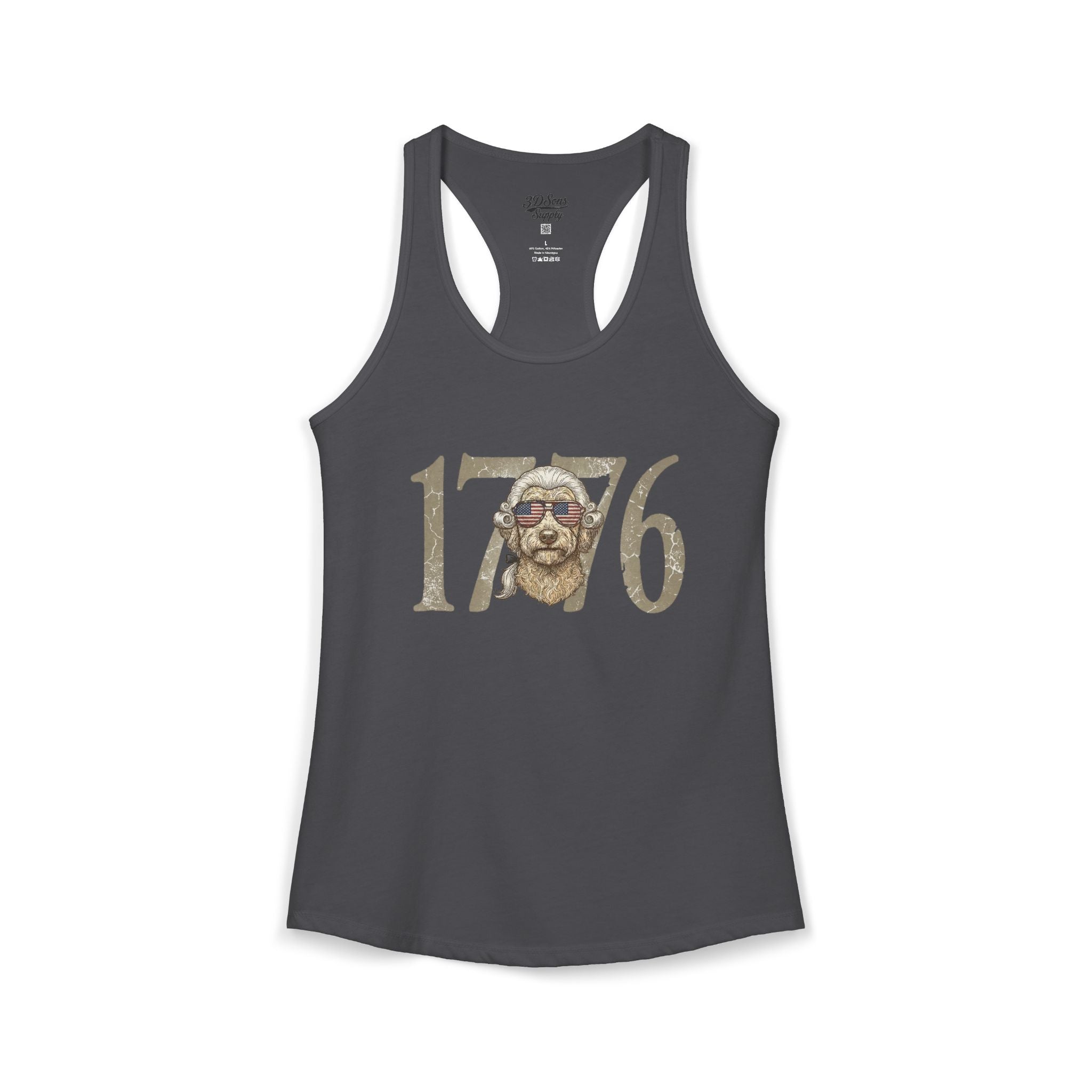 George Washington Doodle 1776 - Women's Ideal Racerback Tank