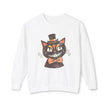 Vintage Smiling Black Cat Crewneck Sweatshirt | Halloween Top