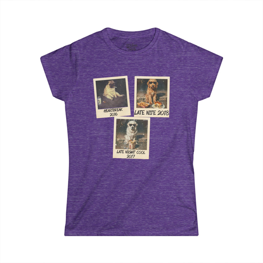 Personalized Polaroid Photo Tee — Custom 3-Image Women's Softstyle