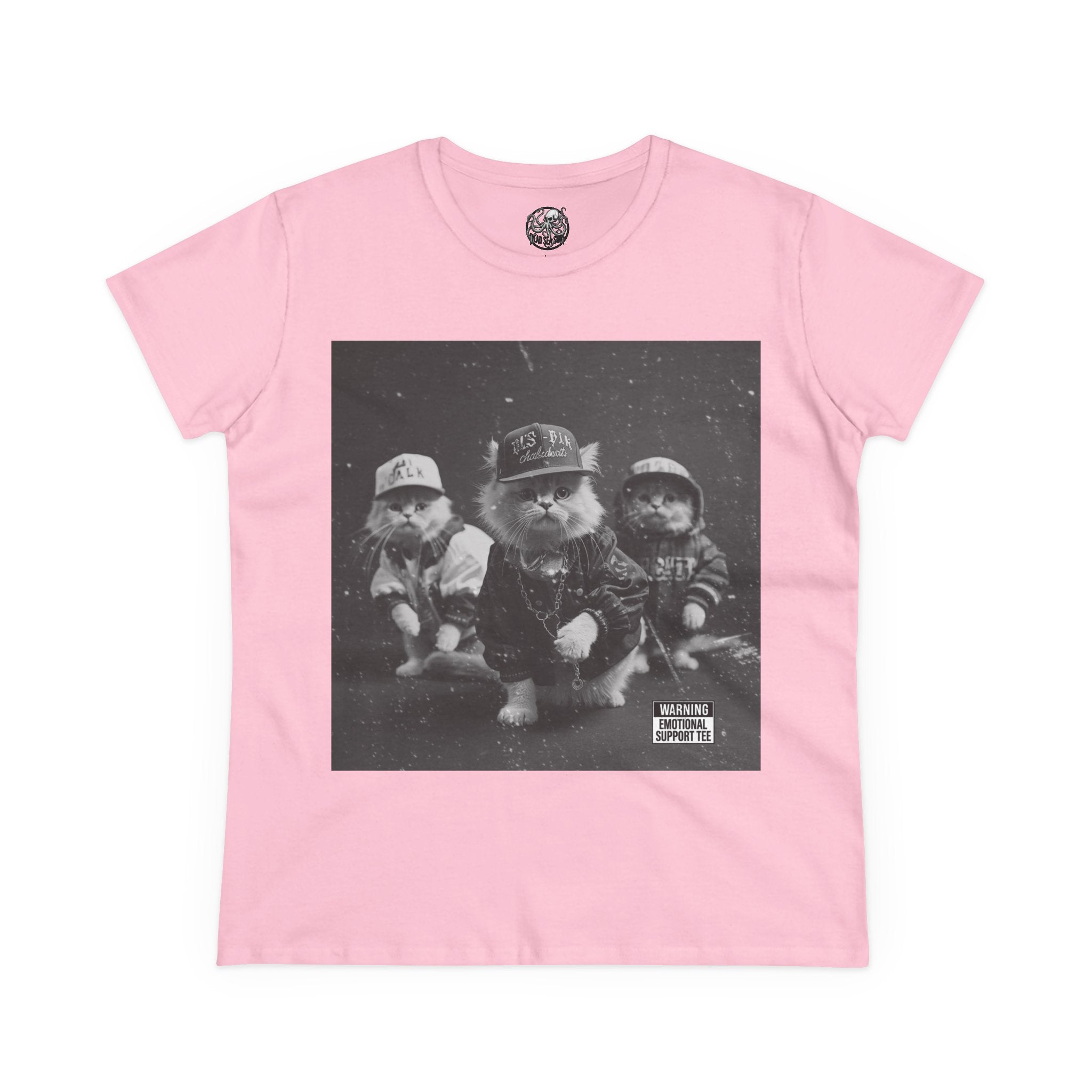 Women's 90s Kitten Hip Hop Album Cover Tee | Kittens Dressed as Rappers