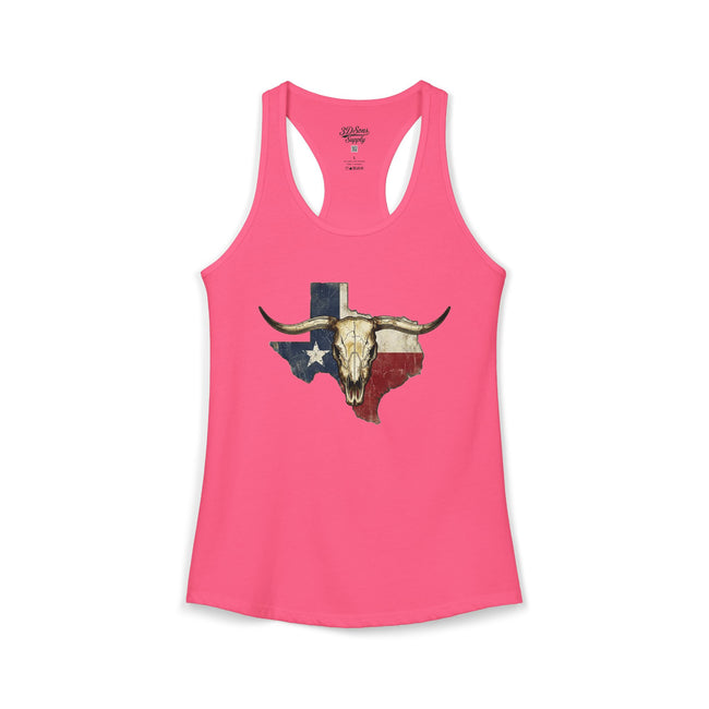 Texas Longhorn Skull Women's Racerback Tank