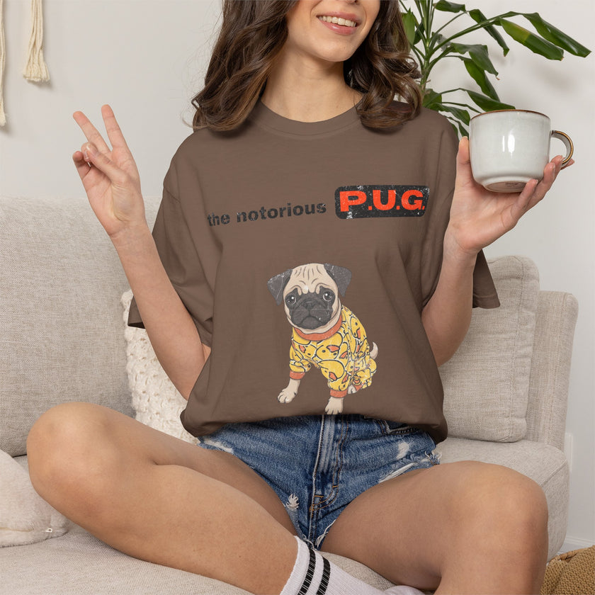 The Notorious P.U.G. T-Shirt — 'Ready for Bed' Pug Graphic Tee