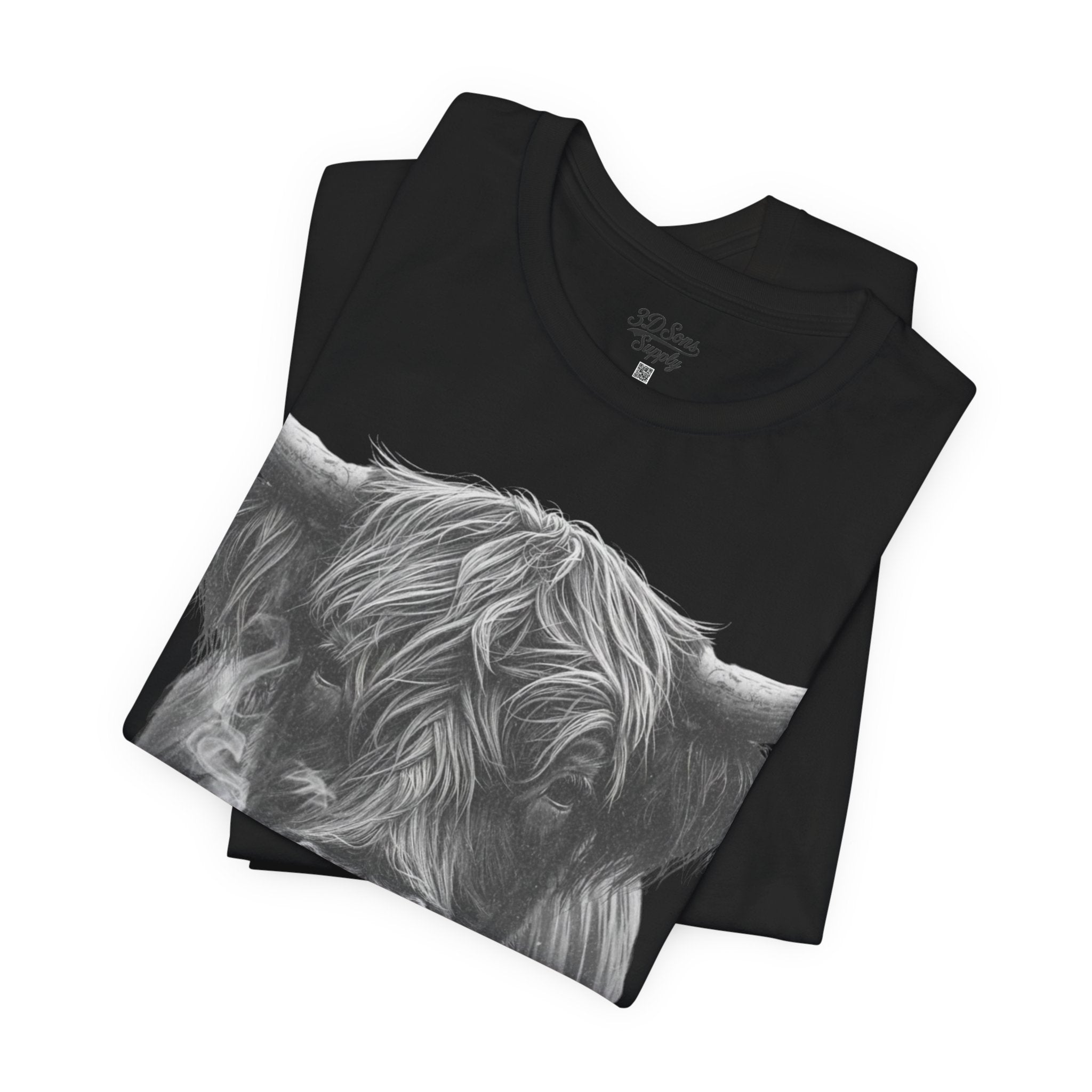 Highland Cow Smoking Tee — Vintage Highland Cattle Graphic T-Shirt
