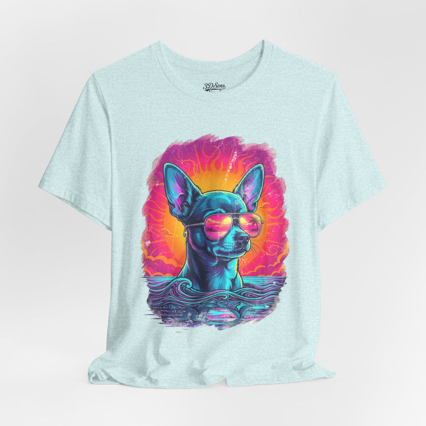 Chihuahua Vice City Retro Tee — 90s Vintage Dog Graphic T-Shirt