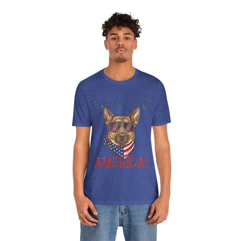 Happy 250 America! German Shepherd 4th of July T-Shirt