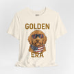 Golden Era Dog T-Shirt – American Flag Doodle with Sunglasses