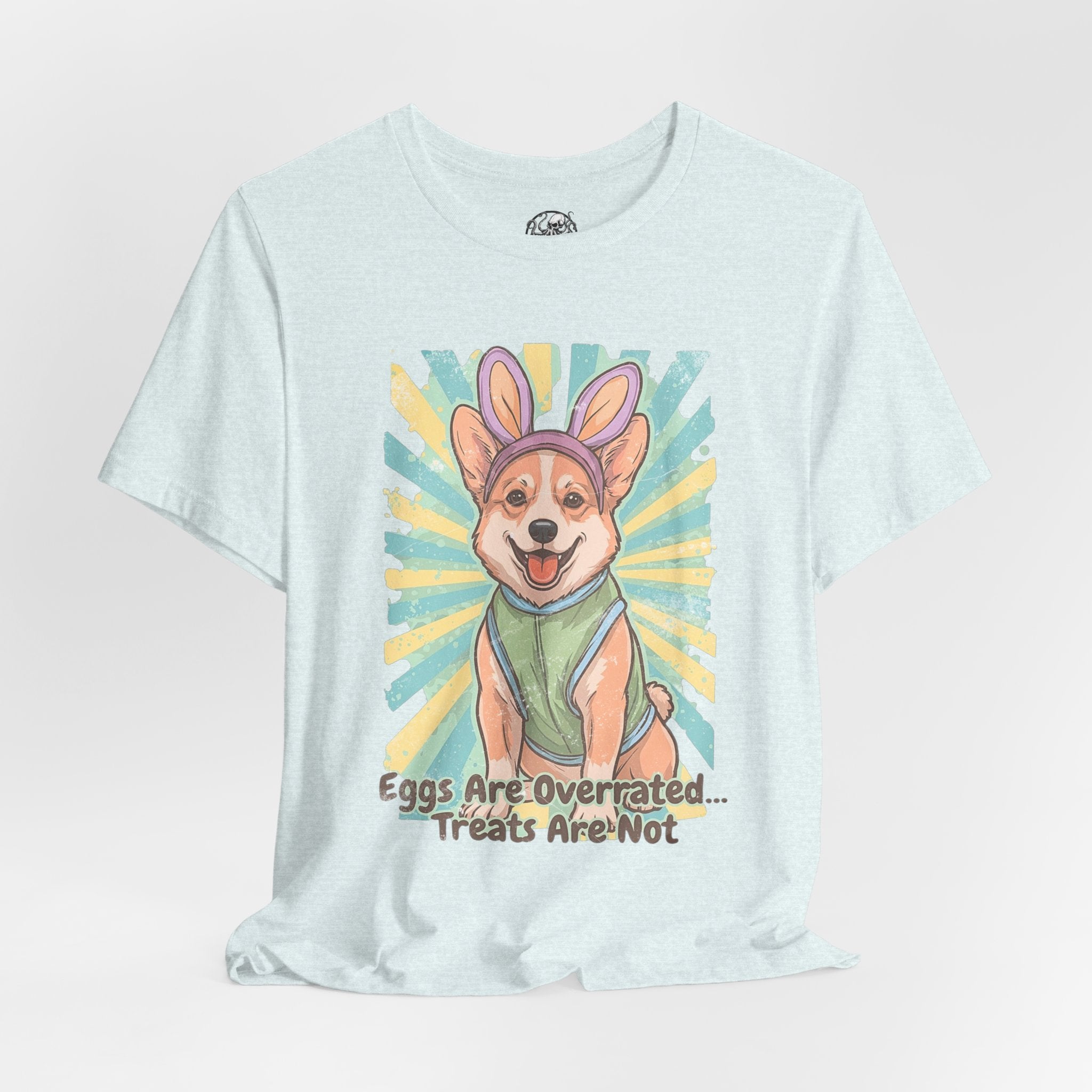 Easter Dog Tee — “Eggs Are Overrated...Treats Are Not” Corgi Retro Graphic T-Shirt