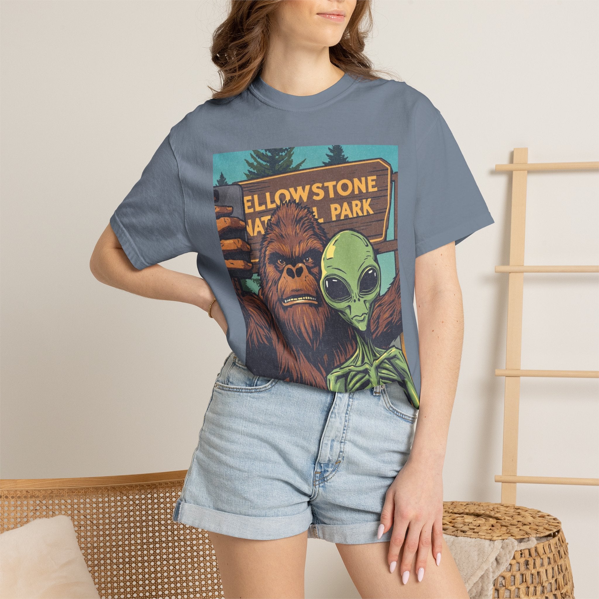 Alien & Bigfoot Yellowstone T-Shirt