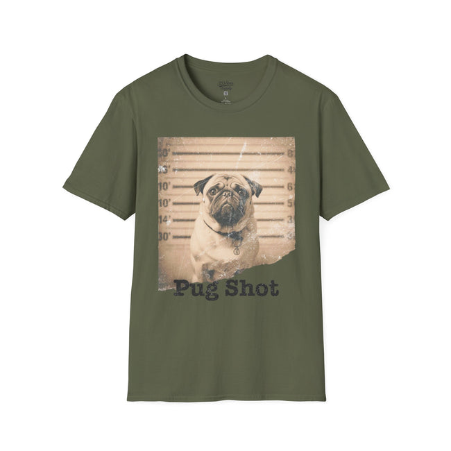 Pug Shot T-Shirt — Funny Pug Police Lineup Tee