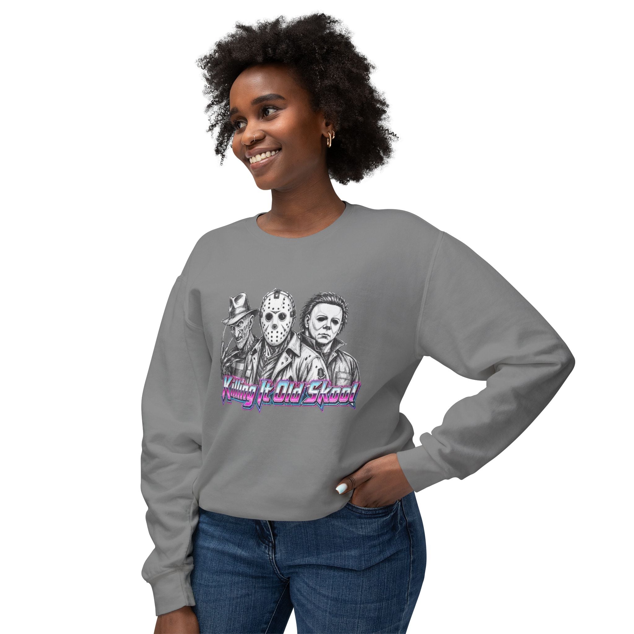 Retro Slasher Icons Sweatshirt | Freddy Jason Michael Crewneck