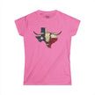 Texas Longhorn Skull Women's Tee — Rugged Western Graphic Shirt