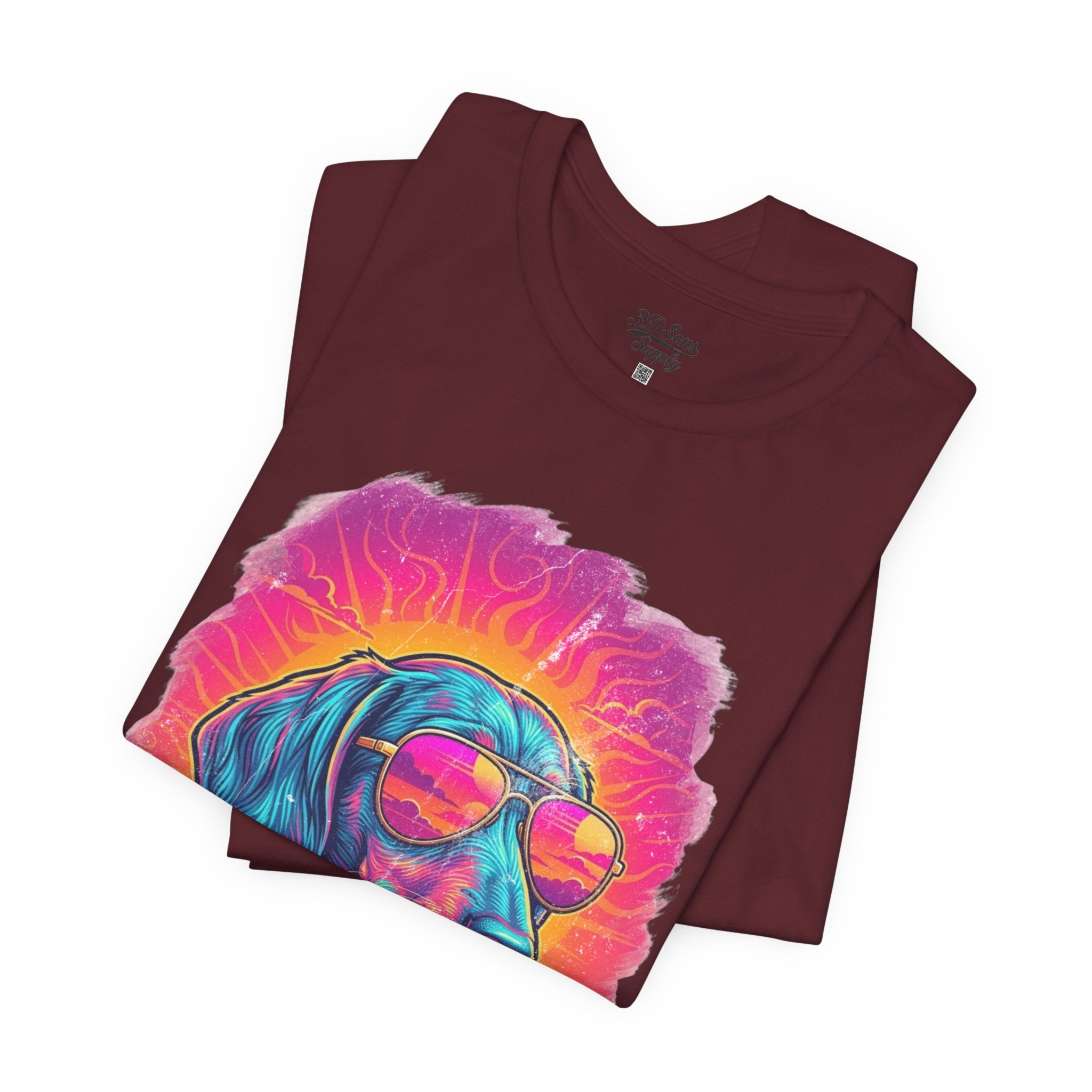 Dachshund Vice City Retro Tee 90's style