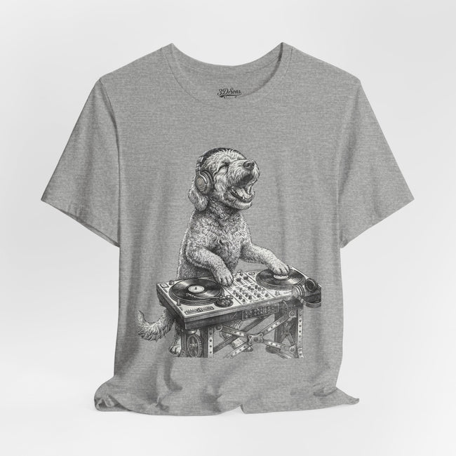 DJ Doodle T‑Shirt — Vintage Turntable Puppy Graphic Tee