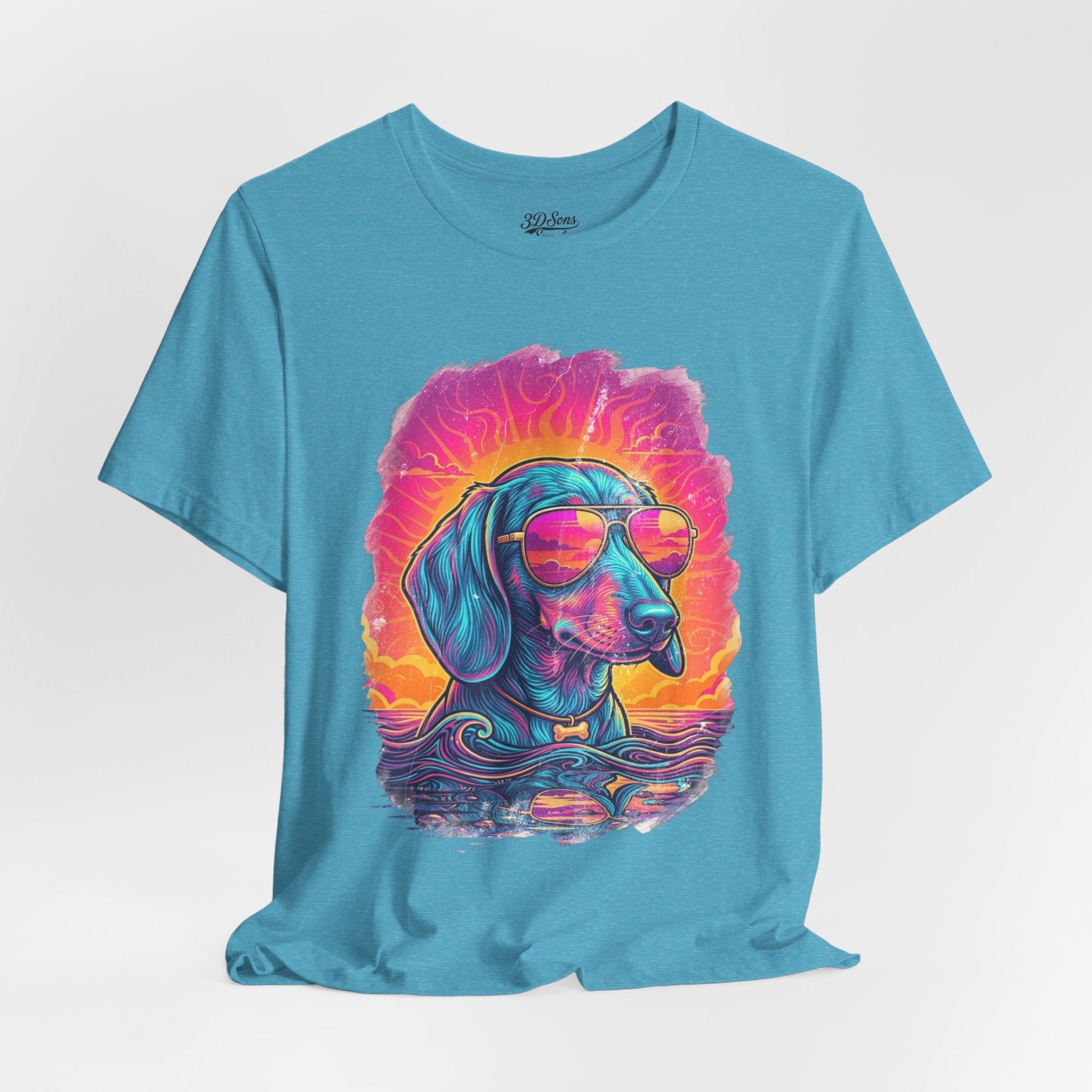 Dachshund Vice City Retro Tee 90's style