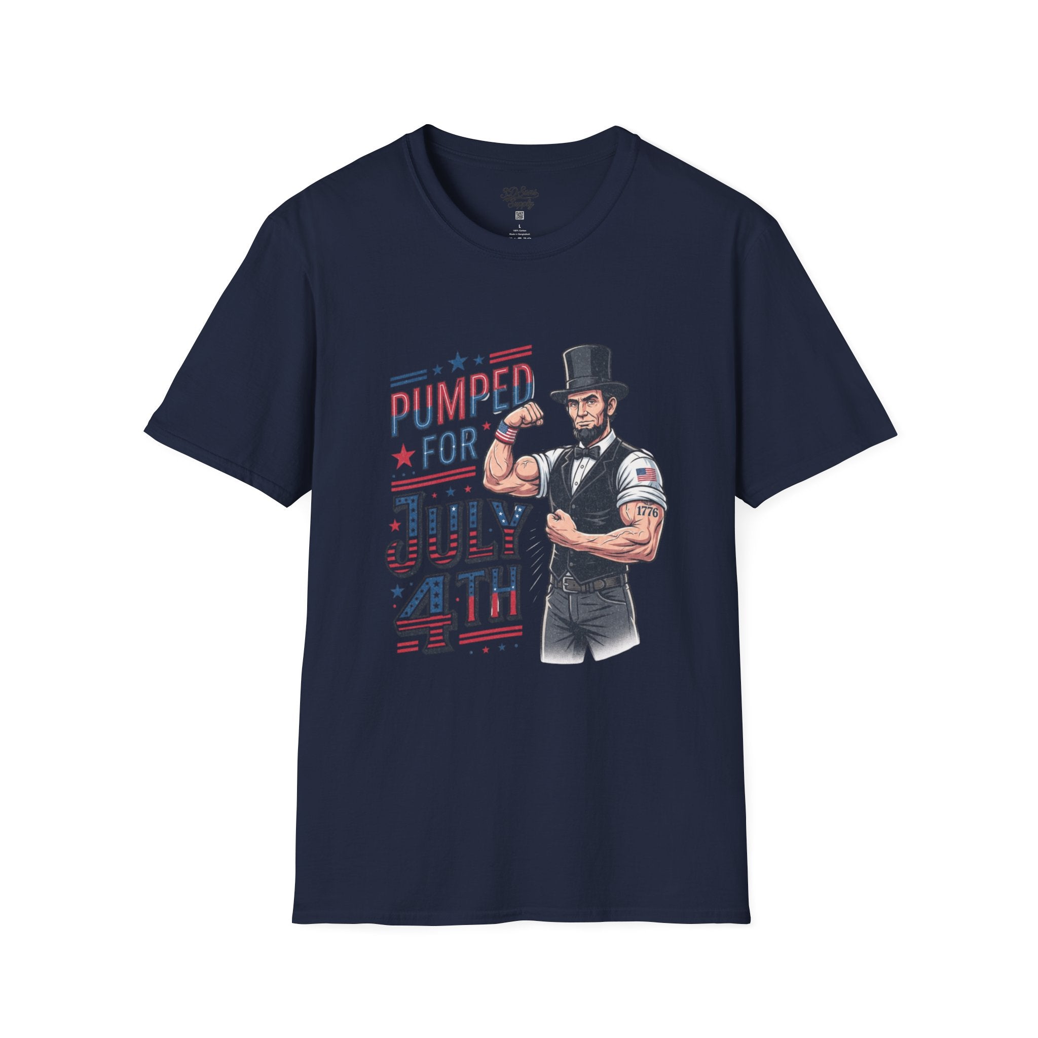 Pumped for July 4th Abraham Lincoln T-Shirt | Funny Patriotic Tee