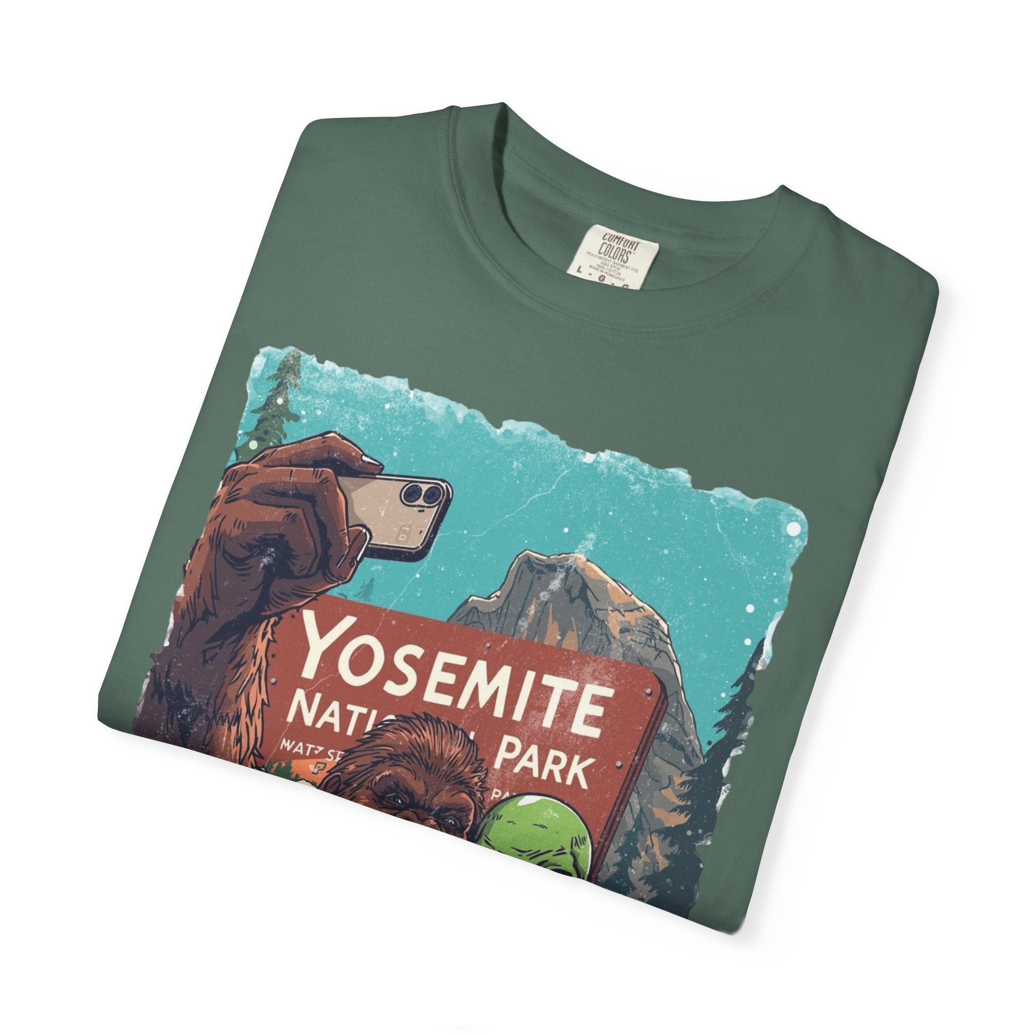 Alien & Bigfoot Yosemite T-Shirt — Camping Adventure Graphic Tee