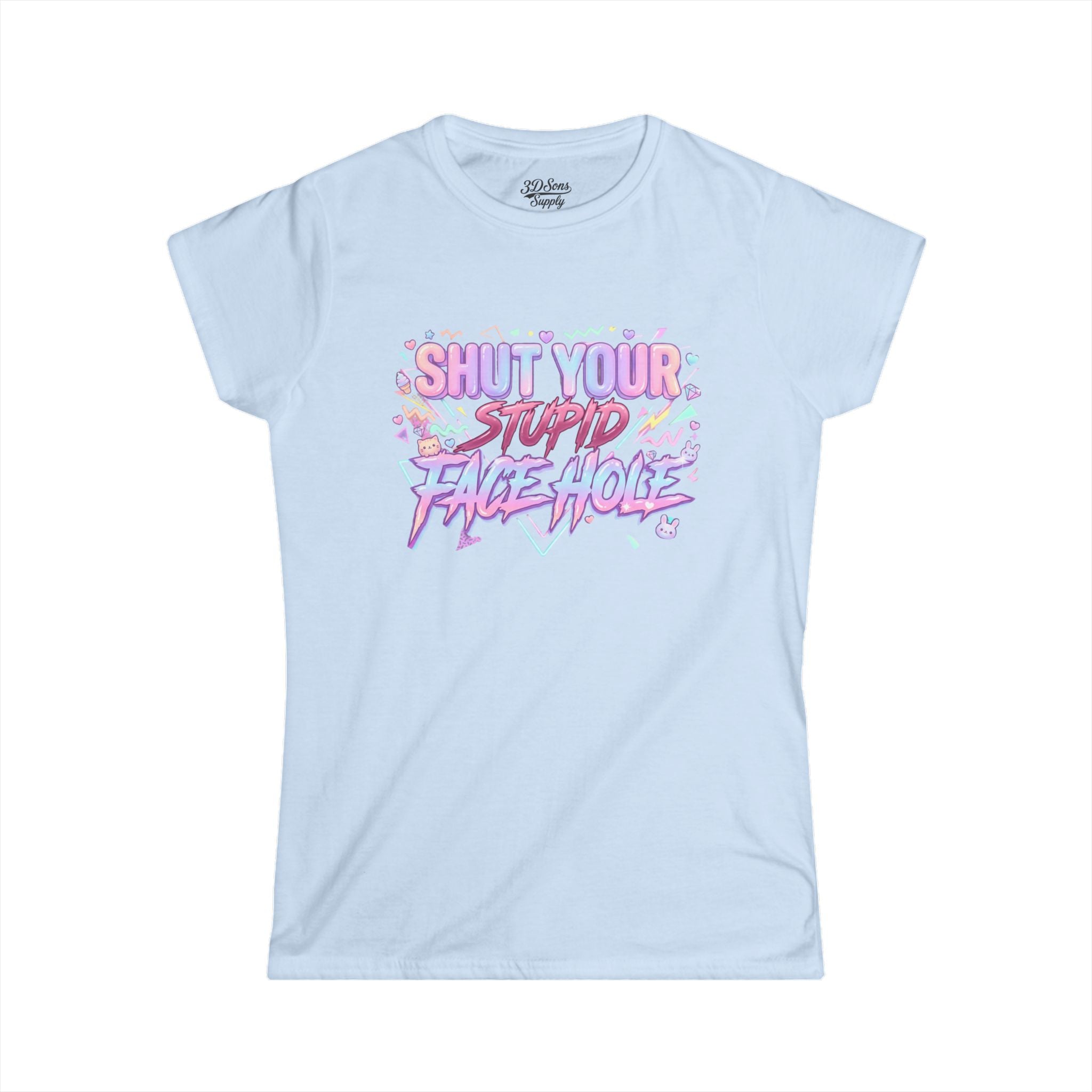 Women's 'Shut Your Stupid Face Hole' 80's Themed Tee