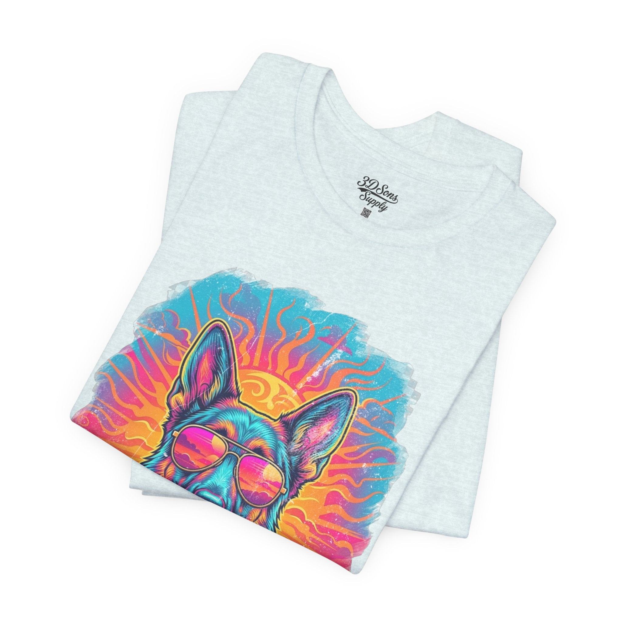 German Shepherd Retro 90s Vice City Tee