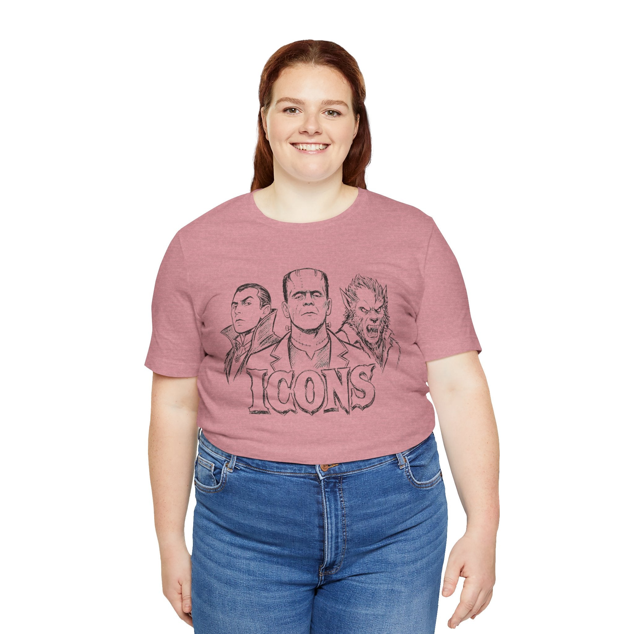 Icons Classic Monsters Tee — Dracula, Frankenstein & Werewolf Graphic T-Shirt