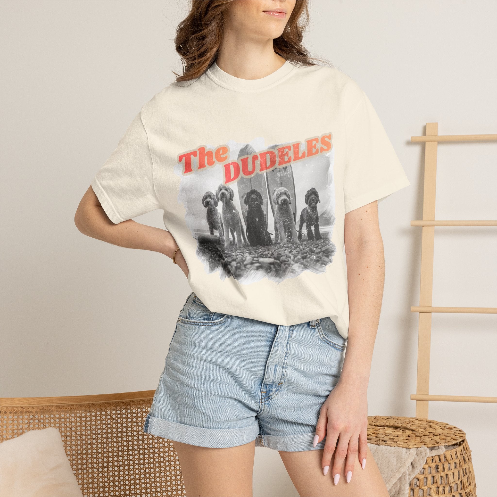 The Dudeles Dog Surfer T-Shirt | Doodle Breed Surfing Design
