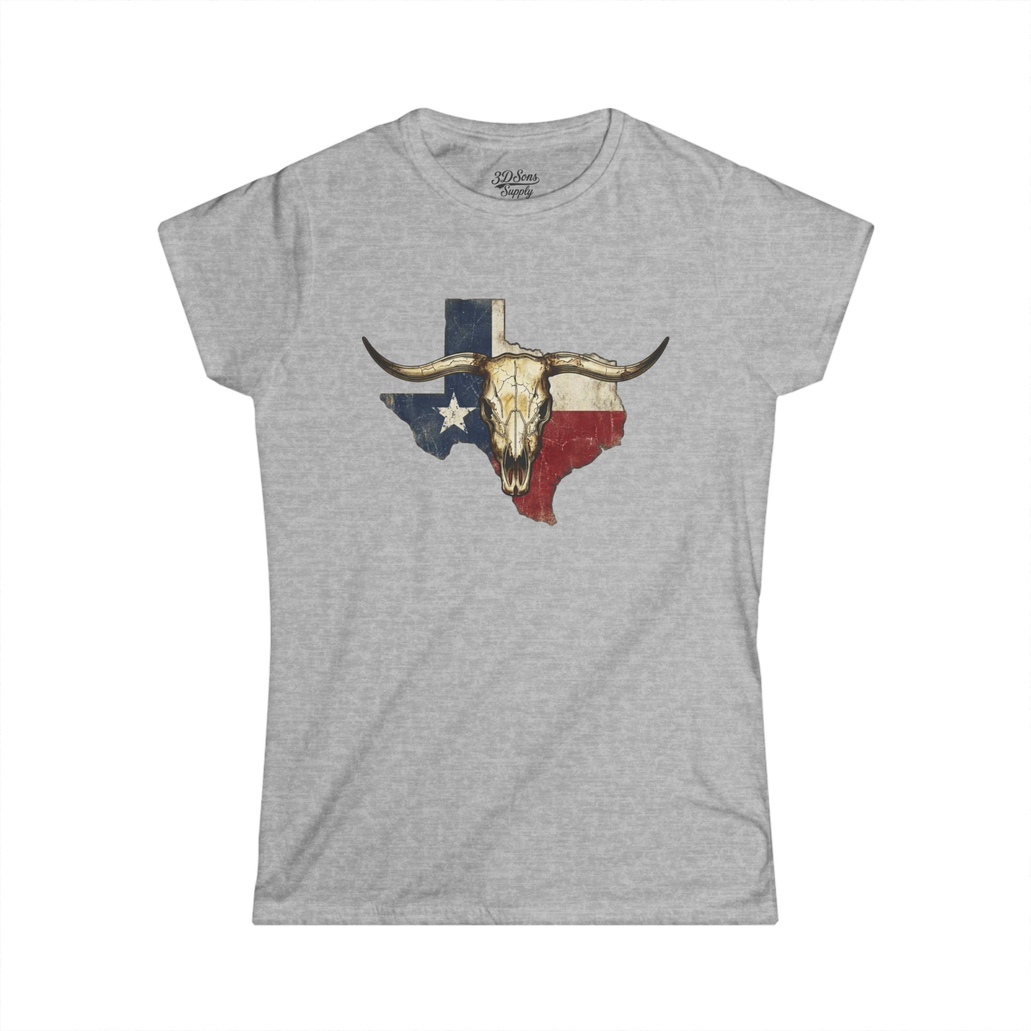 Texas Longhorn Skull Women's Tee — Rugged Western Graphic Shirt