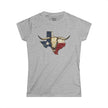 Texas Longhorn Skull Women's Tee — Rugged Western Graphic Shirt