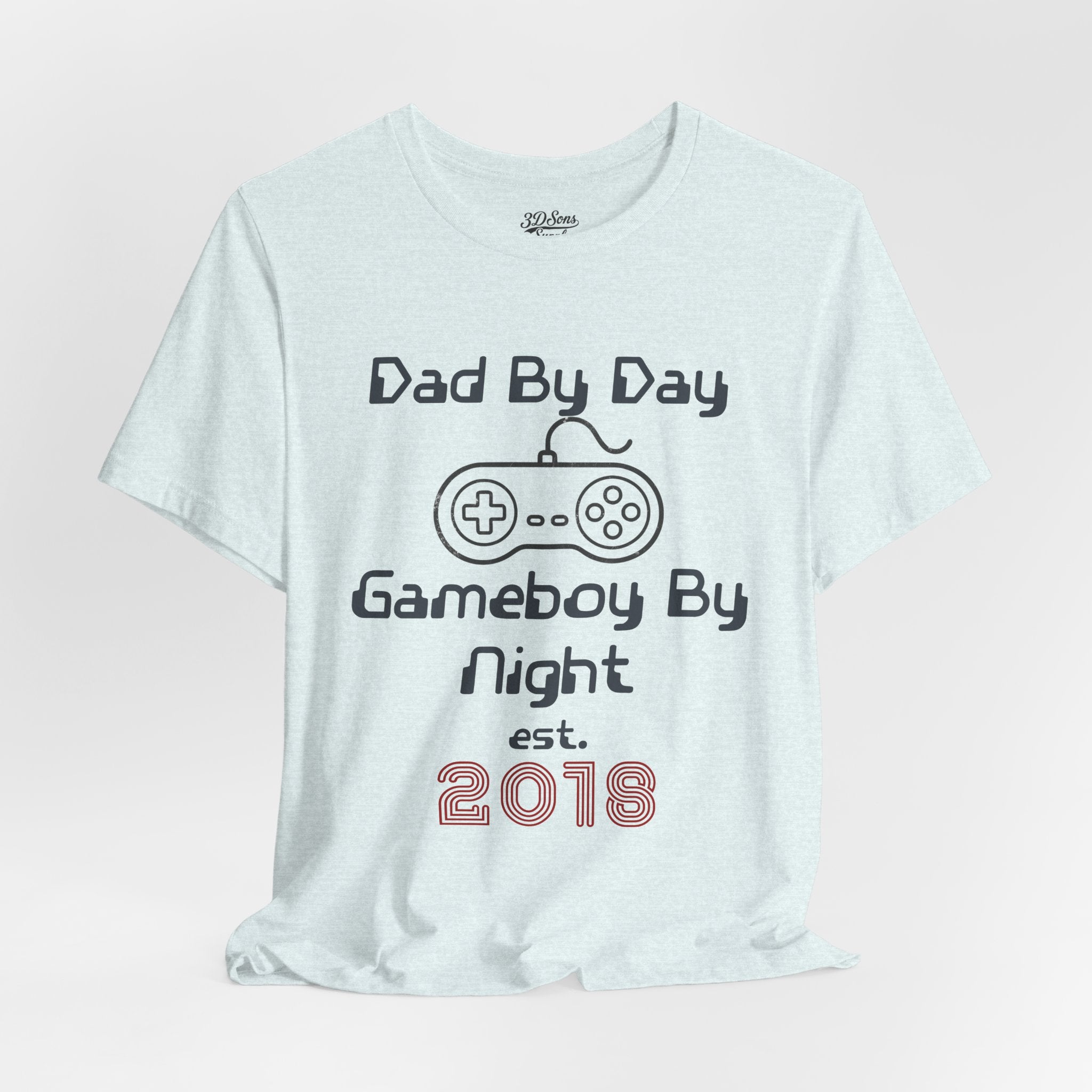 Personalized Dad By Day Gamer By Night T-Shirt,  90's Retro Controller Tee