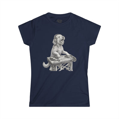 DJ Doodle Dog Women's Tee — Cute Turntable Graphic
