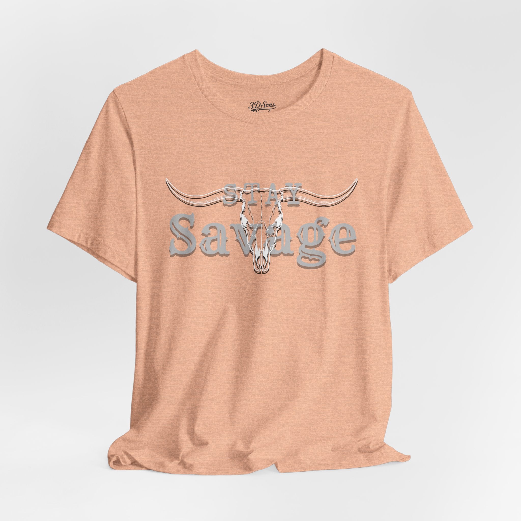 Stay Savage Longhorn Tee - Vintage Texas Skull T-Shirt