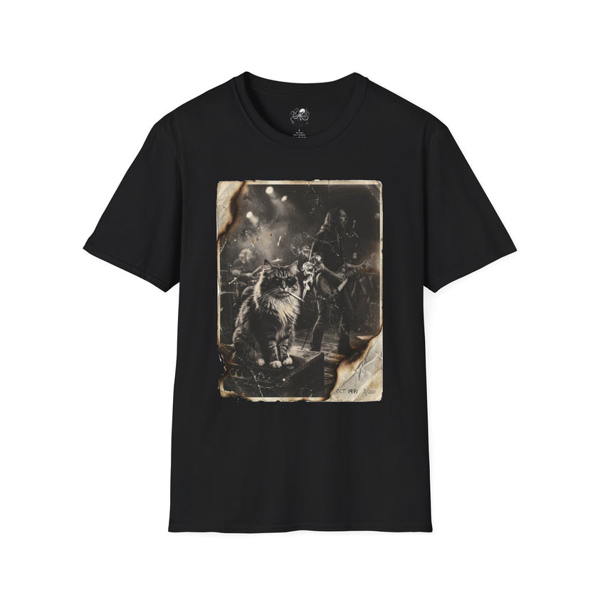 Vintage Rockstar Cat T-Shirt | Retro Rock Art Graphic Tee – 3D Sons Supply Co