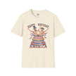 Buff Abraham Lincoln and George Washington Jumping Out of Birthday Cake T-Shirt | 4th of July Patriotic