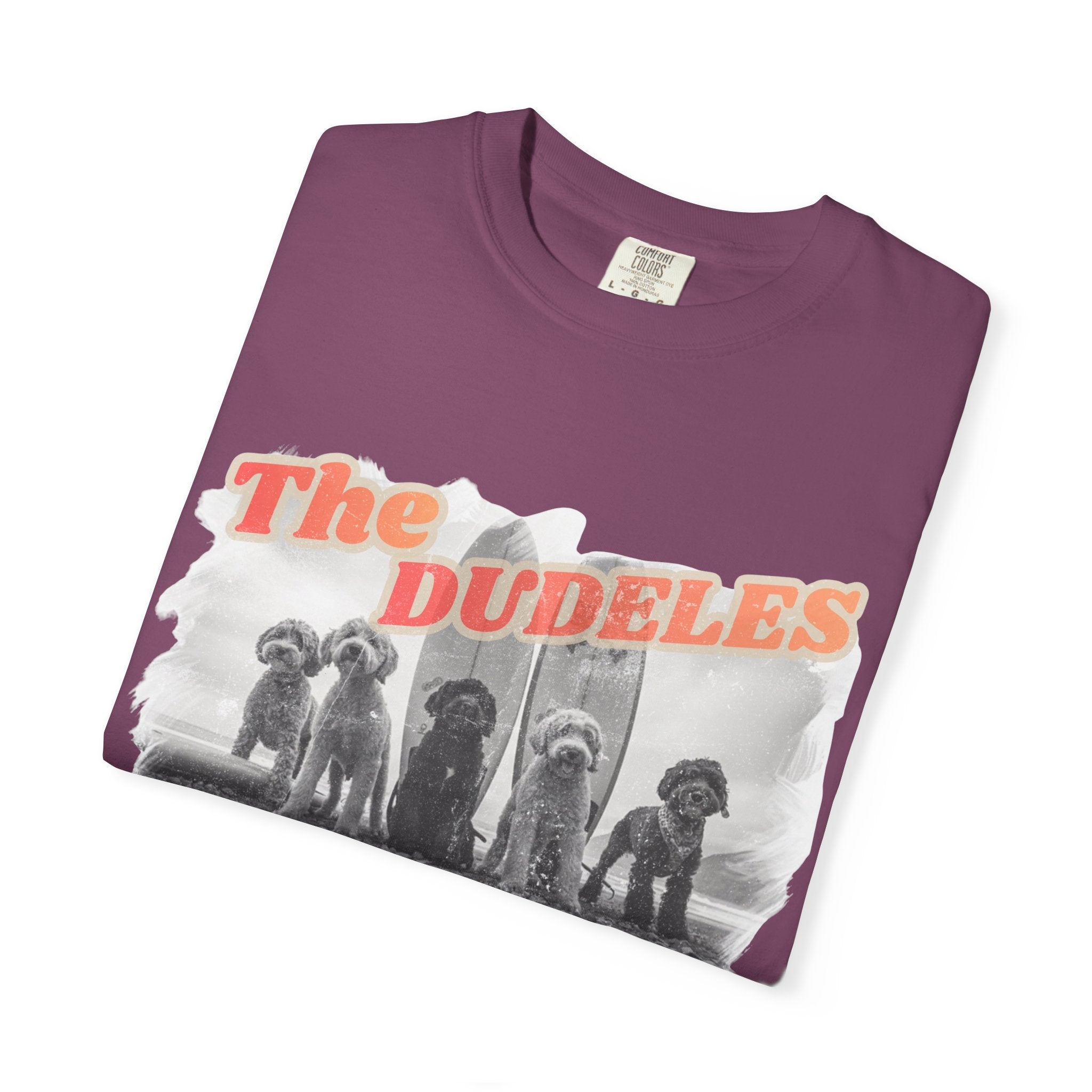 The Dudeles Dog Surfer T-Shirt | Doodle Breed Surfing Design