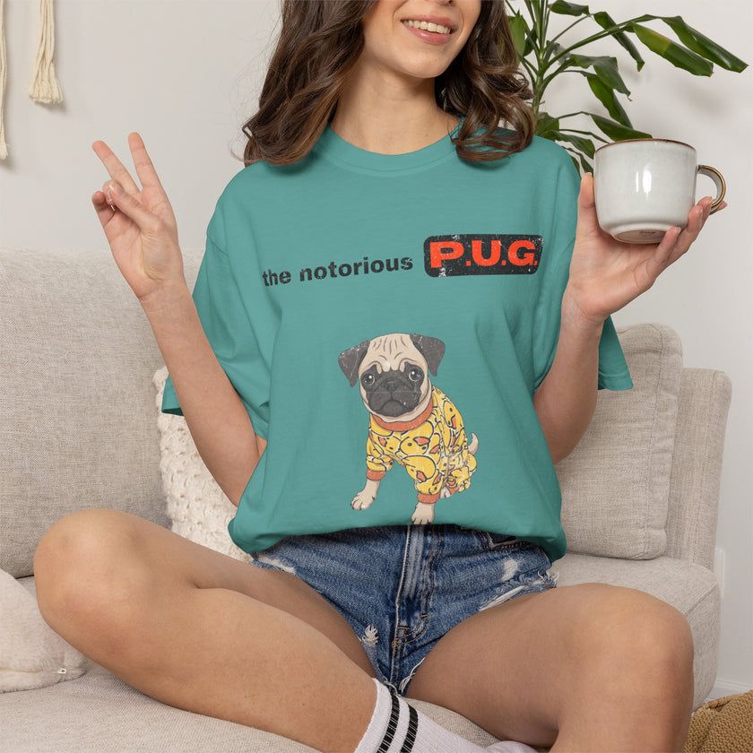 The Notorious P.U.G. T-Shirt — 'Ready for Bed' Pug Graphic Tee