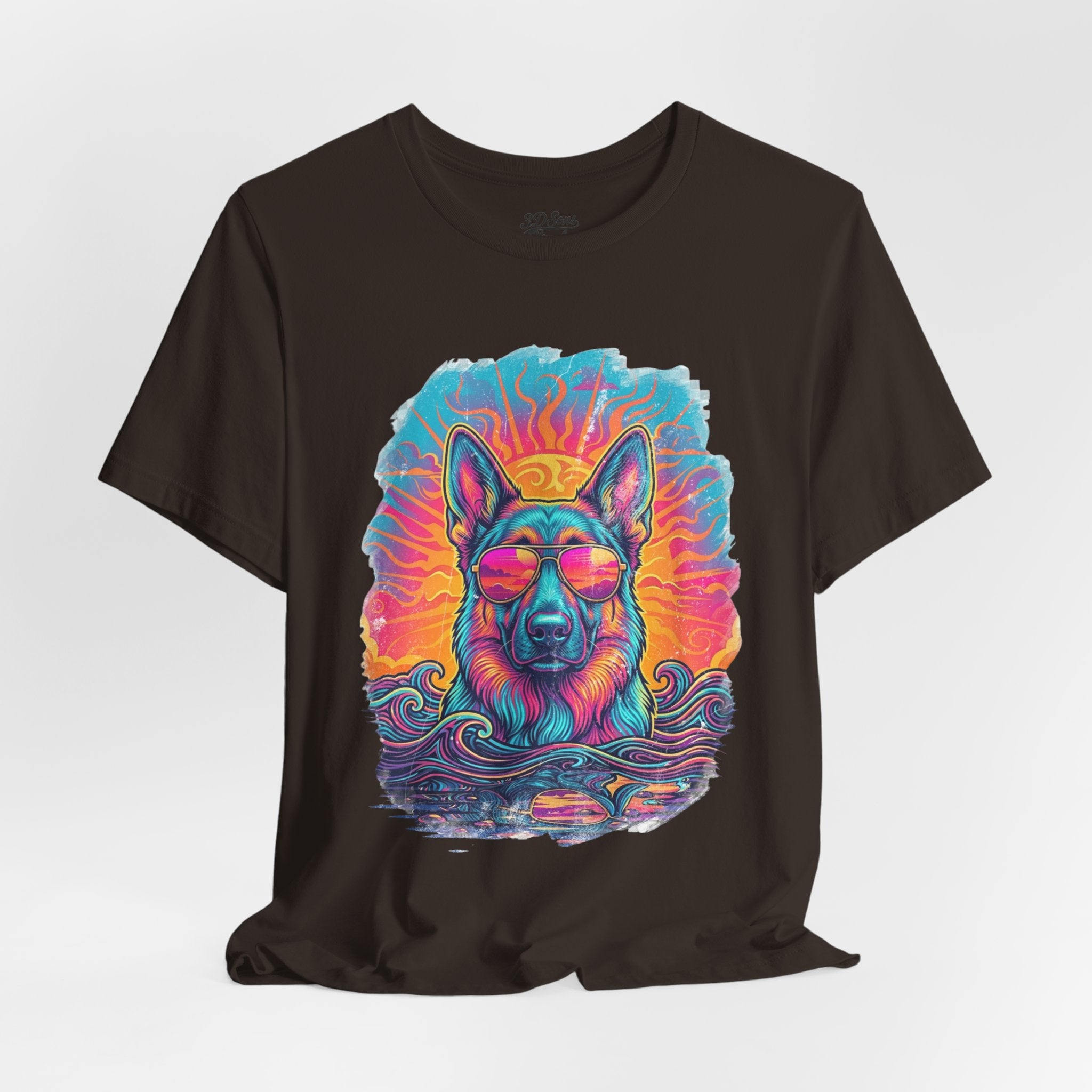 German Shepherd Retro 90s Vice City Tee