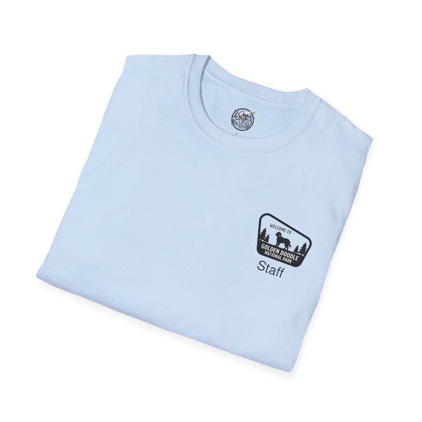 Golden Doodle National Park Staff T-Shirt | Retro Dog Lover Tee – 3D Sons Supply Co