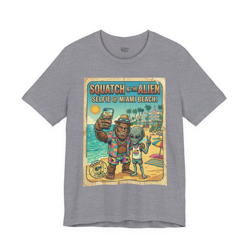 Squatch & The Alien Selfie Miami, Bigfoot Alien Poster Shirt