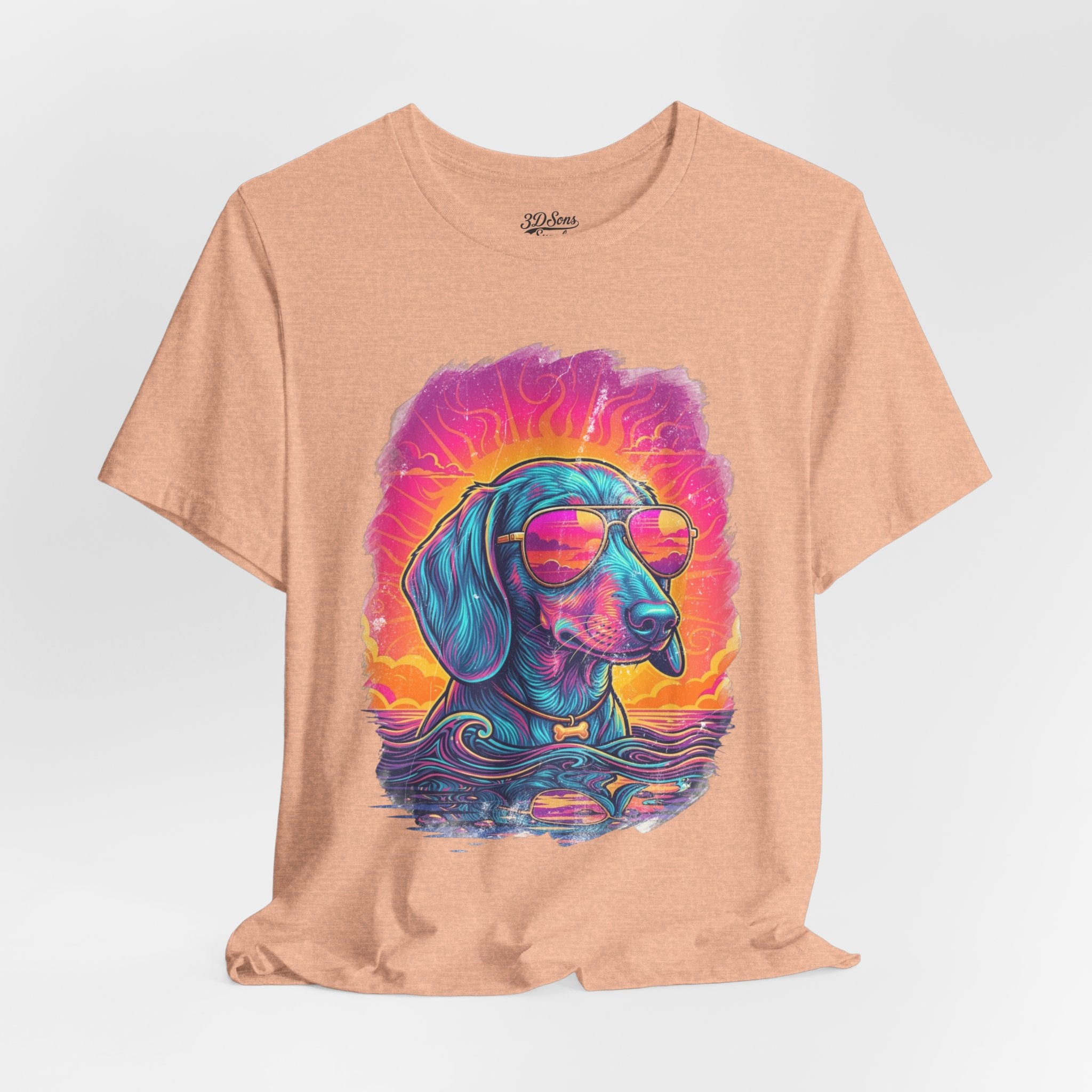 Dachshund Vice City Retro Tee 90's style