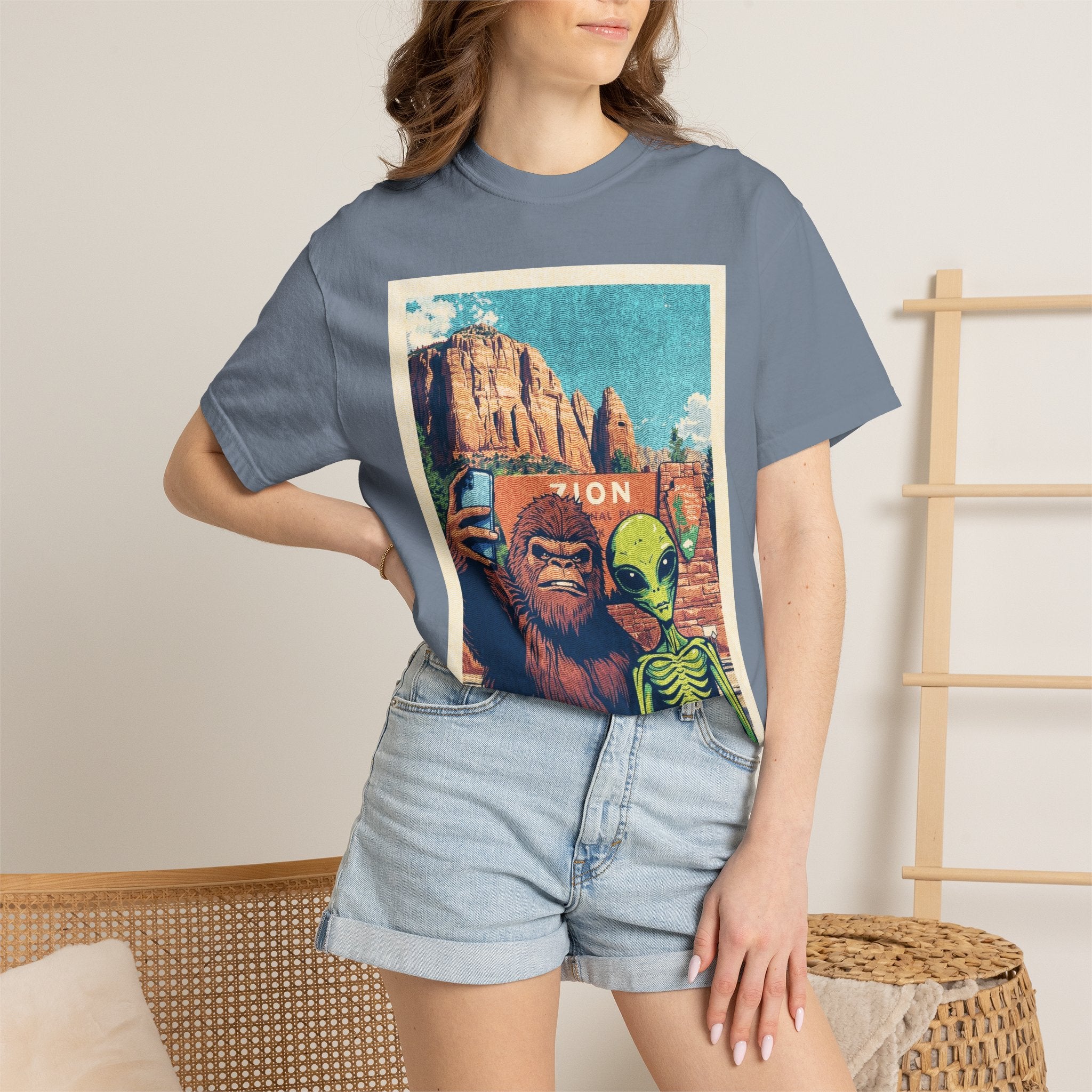 Alien & Bigfoot Zion National Park T-Shirt — National Park Adventure Tee