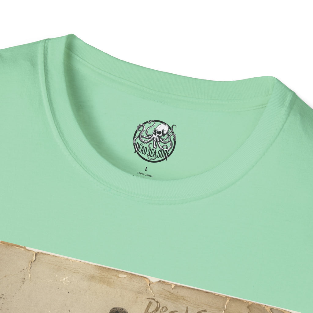 Vintage Skeleton Surfer Photograph T-Shirt | Retro Beach Surf Tee